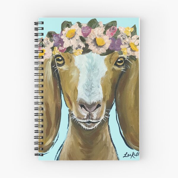 Item preview, Farmhouse Goat Art, Goat with Flower Crown Art designed and sold by leekellerart.
