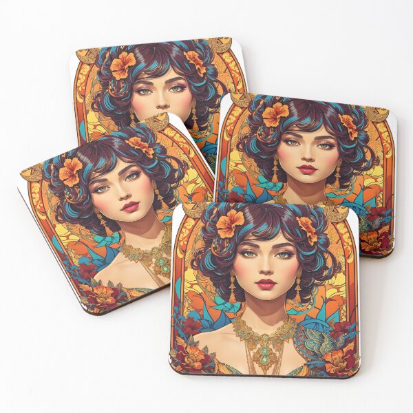 Item preview, Bohemian Woman retro vintage floral design designed and sold by BorgSpareParts.