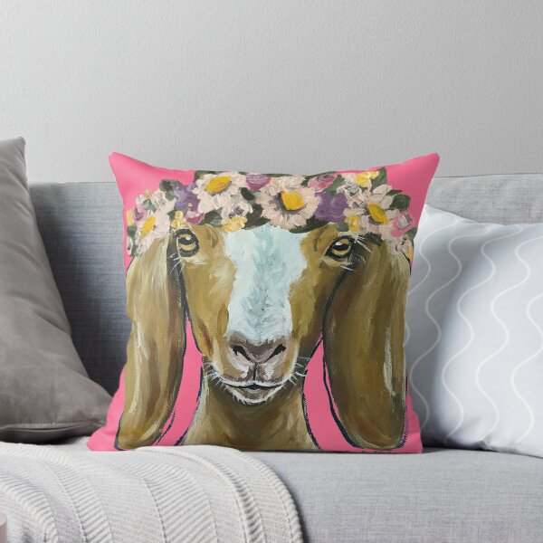 Item preview, Cute goat with Flowers Art designed and sold by leekellerart.