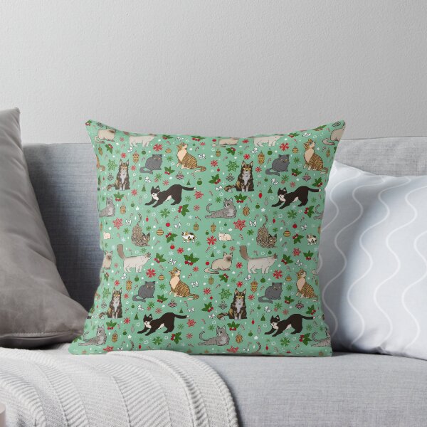 Item preview, Repeating Christmas Cats and Kittens Pattern designed and sold by FunBeliever.