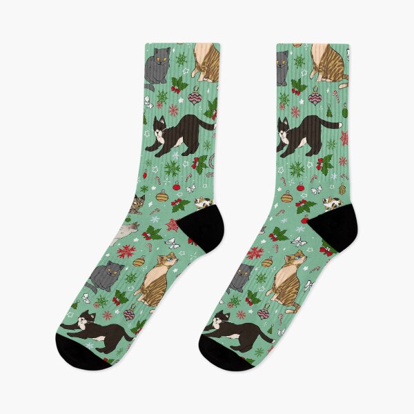 Item preview, Repeating Christmas Cats and Kittens Pattern designed and sold by FunBeliever.