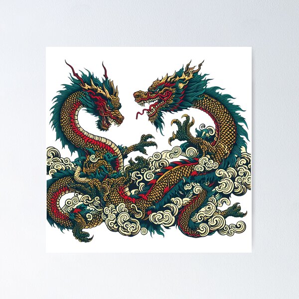 Twin Japanese Dragons Tattoo