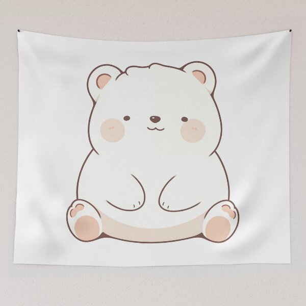 Item preview, Cute Polar Bear Sitting and Smiling designed and sold by WinningStickers.