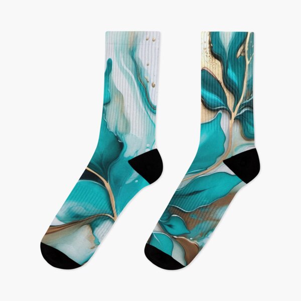 Item preview, Teal and Gold Leaves 3D Pour Art 1 designed and sold by JillyJ05.