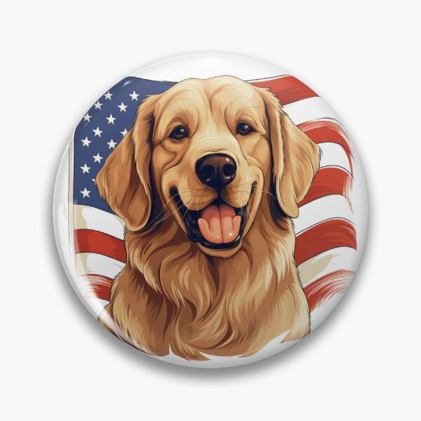 Item preview, Golden Retriever and American Flag designed and sold by cwdogs313.