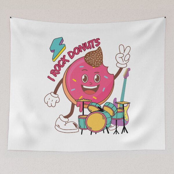 Item preview, I rock donuts, retro funky music fan donut designed and sold by BritishDelights.