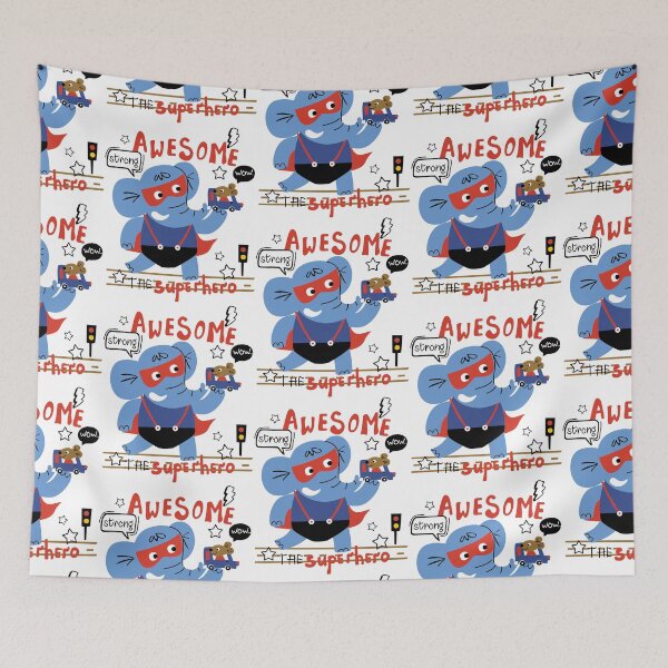 Item preview, Funny superhero elephant, superhero elephant with mini mouse, superhero elephant designed and sold by GreyStanzione1.