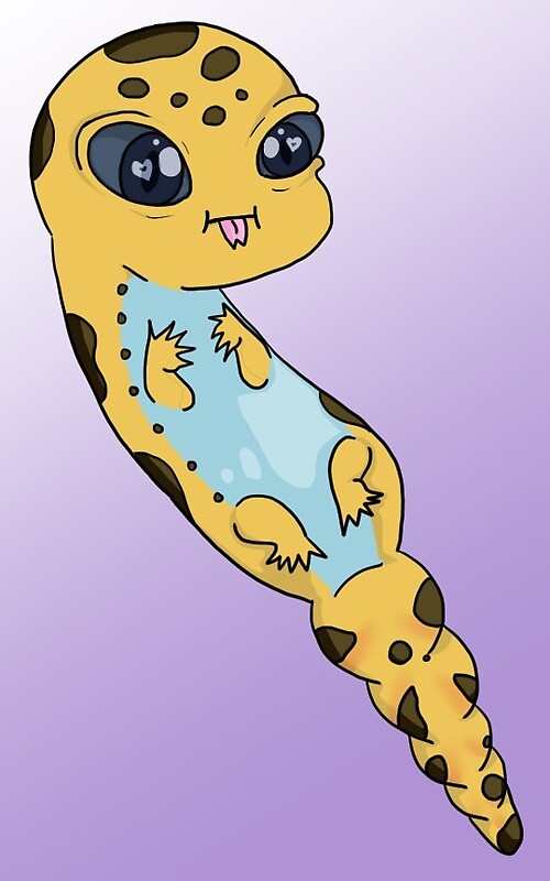 "Big-Eyed Kawaii Leopard Gecko" by BettyBonkers | Redbubble