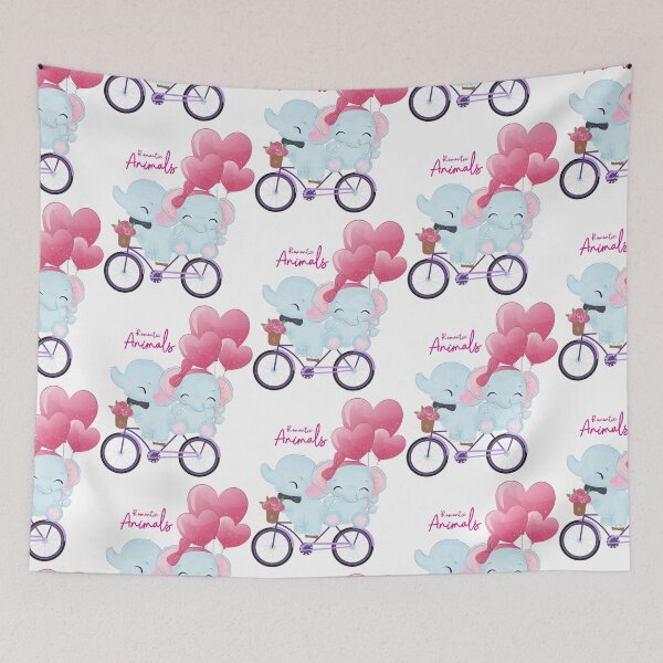 Item preview, romantic elephant riding bike, romantic animal elephant, couple elephant riding bike designed and sold by GreyStanzione1.