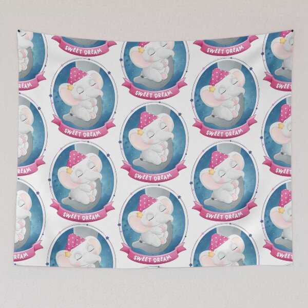 Item preview, sweet dream elephant, cute elephant sweet dream, cute elephant sleep quietly designed and sold by GreyStanzione1.