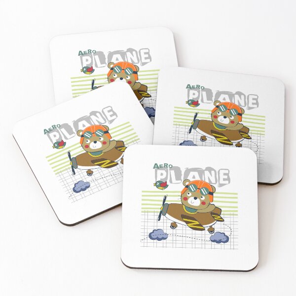 Item preview, little cartoon bear pilot flying, cartoon bear pilot character, little bear pilot in the sky  designed and sold by GreyStanzione1.