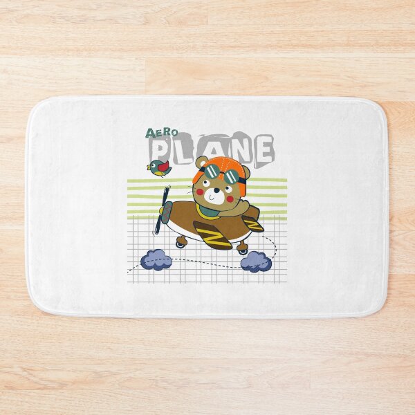 Item preview, little cartoon bear pilot flying, cartoon bear pilot character, little bear pilot in the sky  designed and sold by GreyStanzione1.