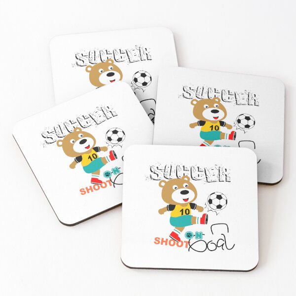 Item preview, cartoon bear playing soccer, cartoon bear playing soccer, cute bear playing soccer designed and sold by GreyStanzione1.