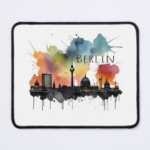 Item preview, Berlin watercolor skyline capital vector designed and sold by Ecmoprints.