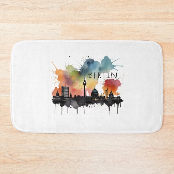 Item preview, Berlin watercolor skyline capital vector designed and sold by Ecmoprints.