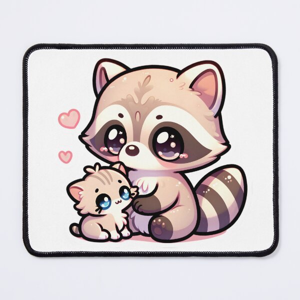 Item preview, Racoon with a Kitten designed and sold by aurahealing.