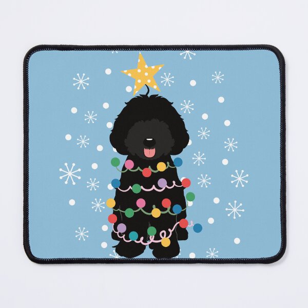 Item preview, Black Aussiedoodle Christmas Tree designed and sold by Lulupainting.