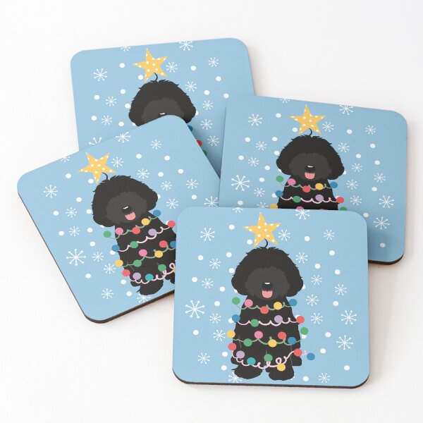 Item preview, Black Aussiedoodle Christmas Tree  designed and sold by Lulupainting.