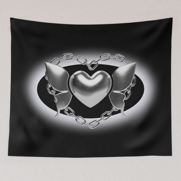 Item preview, chrome heart chainlink designed and sold by jennifersmind.