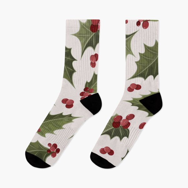 Item preview, Christmas Holy Berry and Leaf Pattern designed and sold by zanydoodles.
