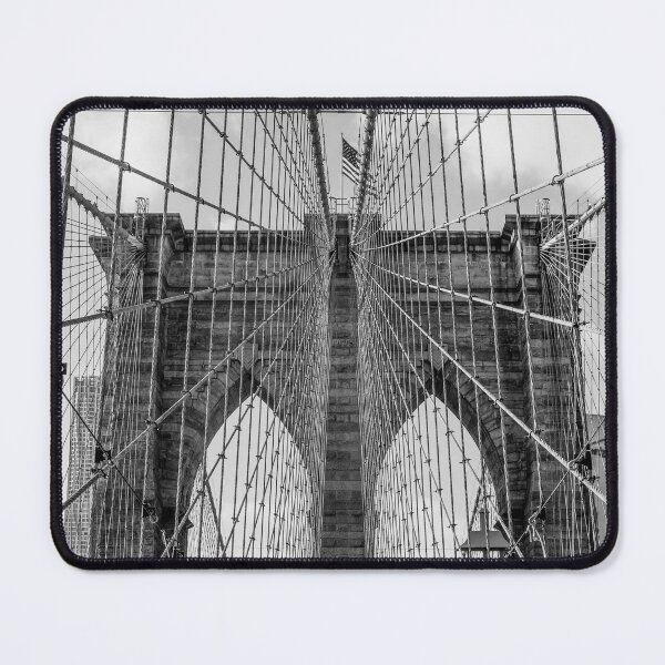 Aperçu de l'œuvre Pont de Brooklyn (noir et blanc) créée et vendue par She Explores The USA.