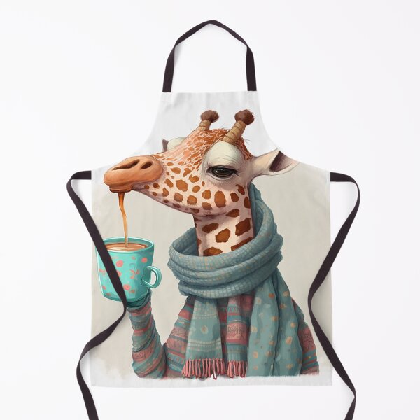 Item preview, Tea Time Giraffe: Whimsical Portrait with Cozy Scarf designed and sold by PaintbrushPlace.