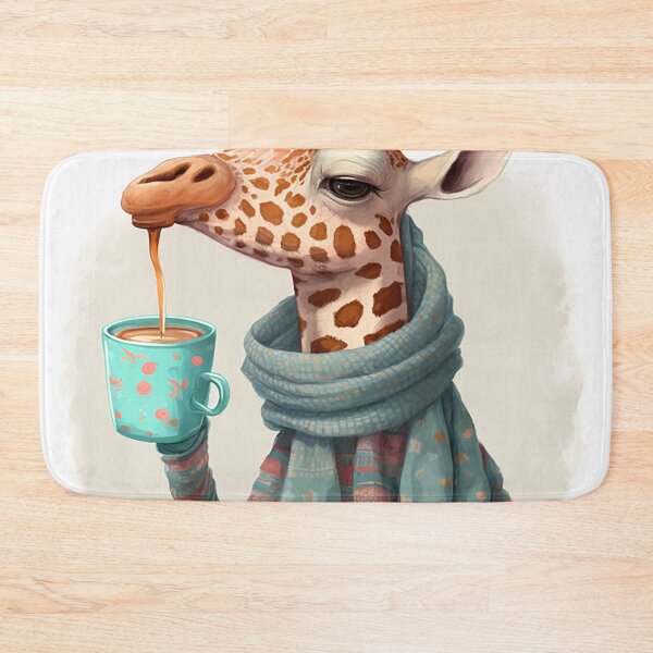 Item preview, Tea Time Giraffe: Whimsical Portrait with Cozy Scarf designed and sold by PaintbrushPlace.