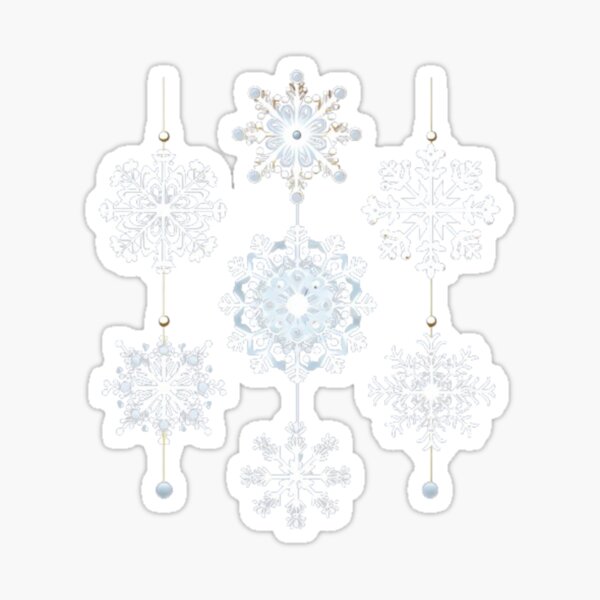 Glittery Snowflakes Sticker for Sale by Nopphadon44