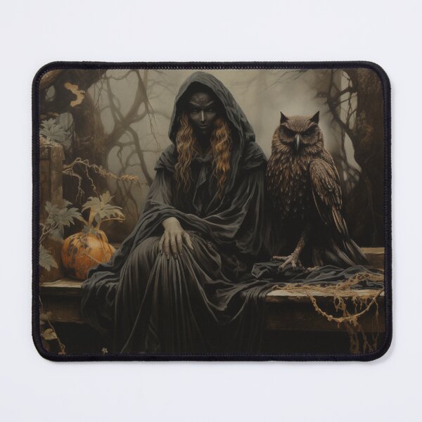 Item preview, A witch and her familiar in a gothic arboretum. Vintage photo. designed and sold by sethbdoe.