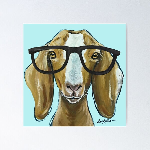 Item preview, Goat with Glasses Art designed and sold by leekellerart.