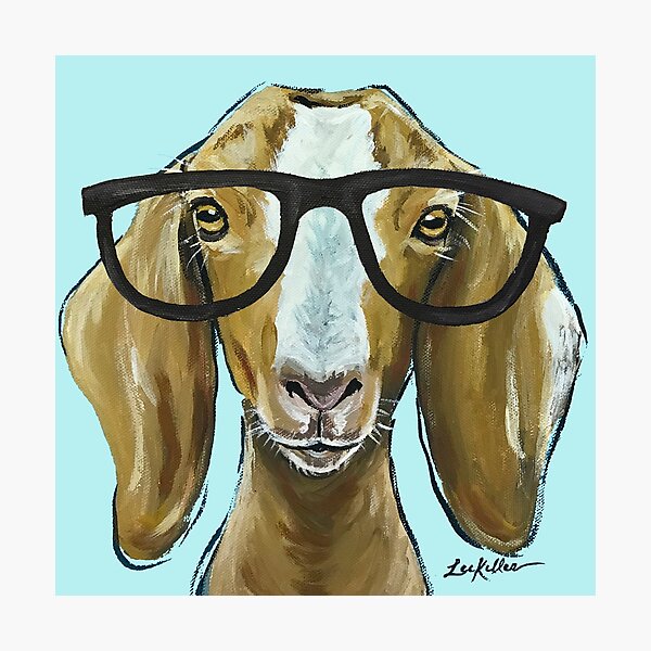 Item preview, Goat with Glasses Art designed and sold by leekellerart.