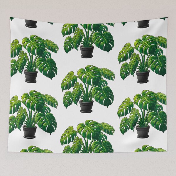 Item preview, Monstera Deliciosa, Potted Houseplant in Black Pot - Black Outline designed and sold by Star-Fragment.