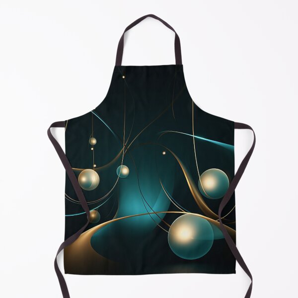 Item preview, Luminous Teal & Gold: Kinetic Lines and Spheres on Dark Canvas designed and sold by PaintbrushPlace.