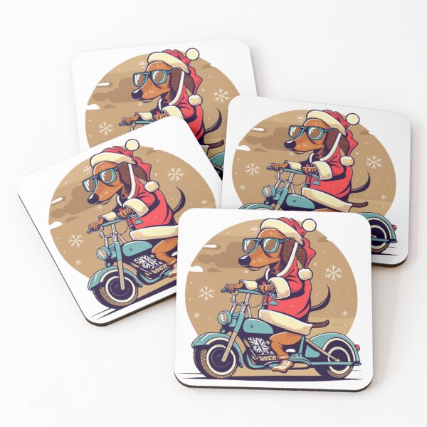 Item preview, Santa Dachshund On Motorbike  designed and sold by TellenYa.