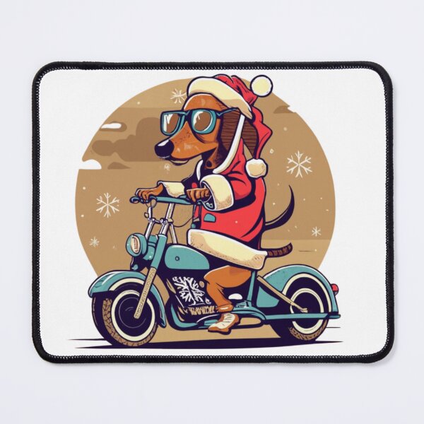 Item preview, Santa Dachshund On Motorbike designed and sold by TellenYa.
