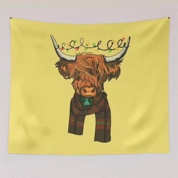 Item preview, Scottish Highland Cow With Christmas Lights designed and sold by I Am Cuta.