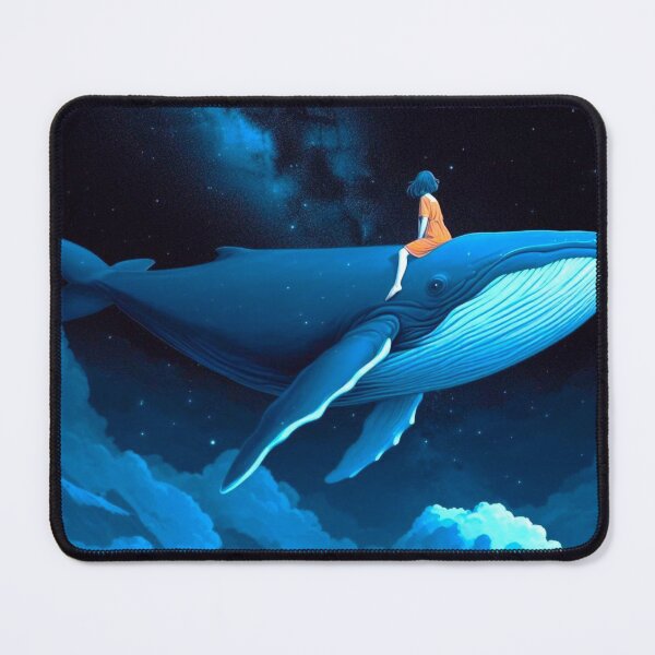 Item preview, A girl sitting on a whale and admiring the sky. designed and sold by growing-mom.