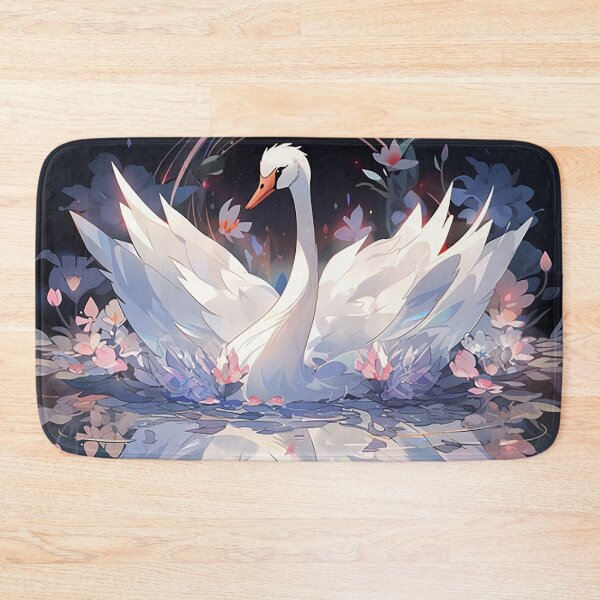 Item preview, Serene Swan Serenity: Grace on a Lotus-Studded Lake designed and sold by PaintbrushPlace.