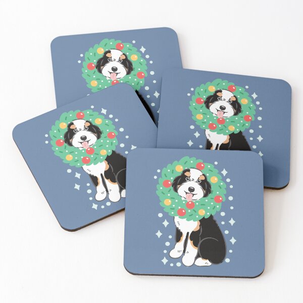 Item preview, Merry Christmas Black TriColor Aussiedoodle Aussie Doodle Dog designed and sold by Lulupainting.
