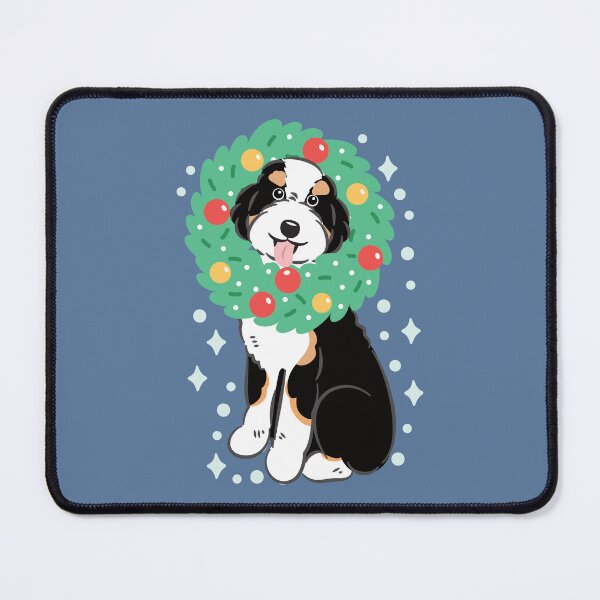 Item preview, Merry Christmas Black TriColor Aussiedoodle Aussie Doodle Dog designed and sold by Lulupainting.