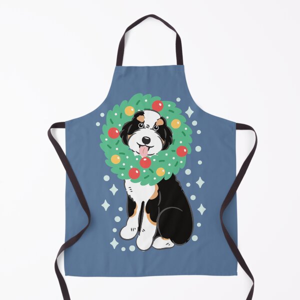 Item preview, Merry Christmas Black TriColor Aussiedoodle Aussie Doodle Dog designed and sold by Lulupainting.