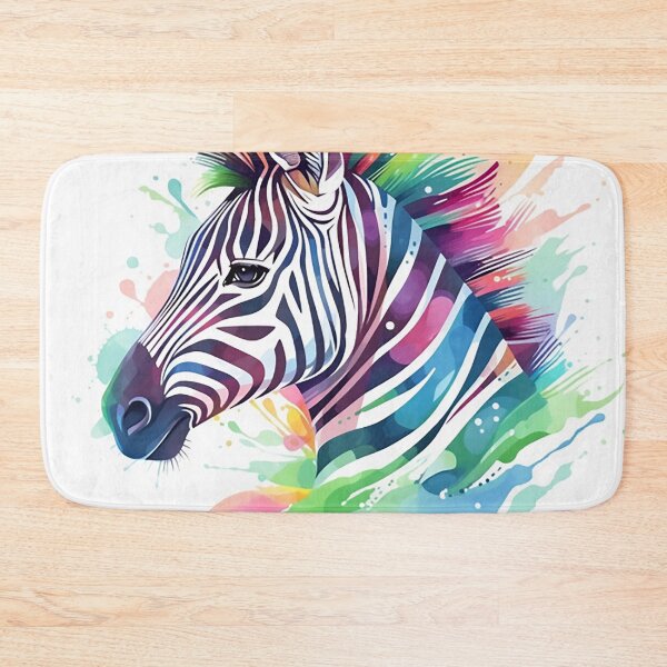 Item preview, Chromatic Zeal: Zebra with Watercolor Stripe Fusion designed and sold by PaintbrushPlace.