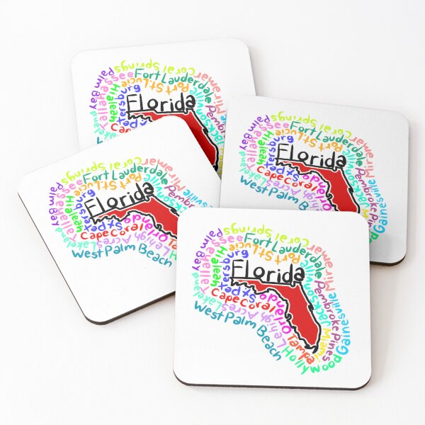 Item preview, Florida map with names designed and sold by Maws25.