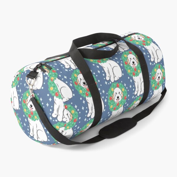 Item preview, Merry Christmas White Cream Aussiedoodle Aussie Doodle Dog designed and sold by Lulupainting.