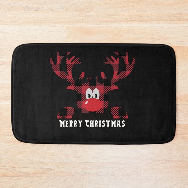 Item preview, Illustration of Merry and Bright Red Black White Antelope Happy Holidays Merry Christmas designed and sold by NadeenInspires.