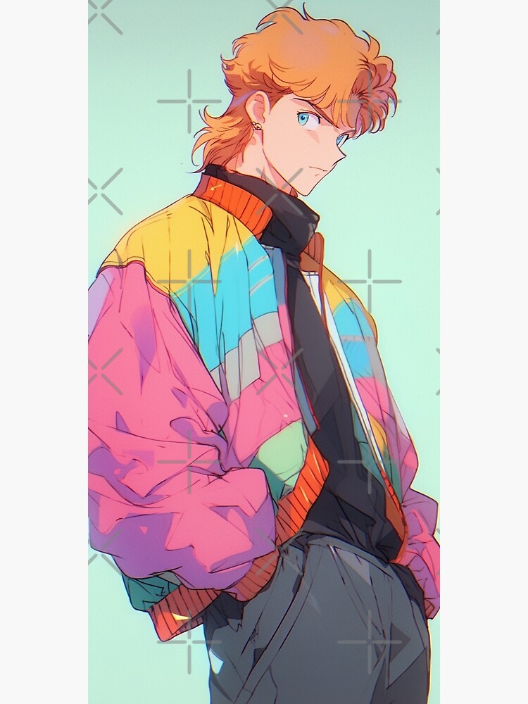 Orange Hair Anime Boy on a Colorized Jacket