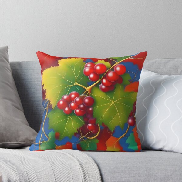 Aperçu de l'œuvre Raisins rouges de style naïf créée et vendue par WildLadyWood.
