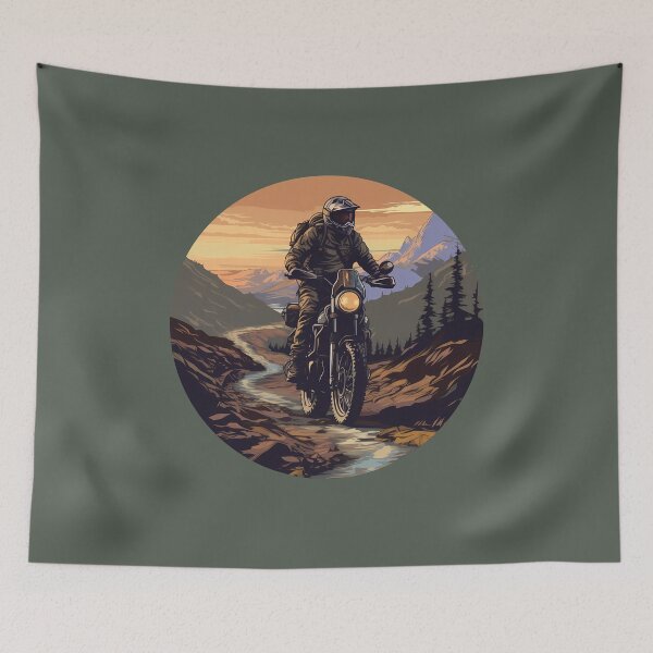 Item preview, Motocross Dirt Biker on a Mountain Adventure Trail designed and sold by meganohm.