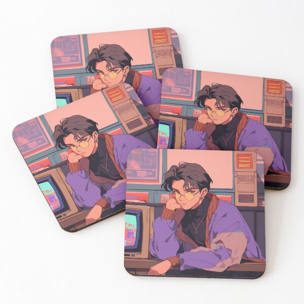 Item preview, Brown Hair Anime Boy on a Purple Jacket designed and sold by MantixD.