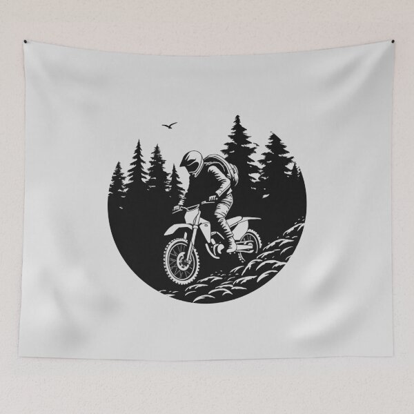 Item preview, Adventure Rider on a Dirt Bike in Black and White designed and sold by meganohm.